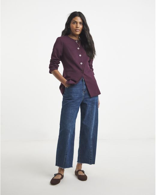 Simply Be Purple Collarless Blazer