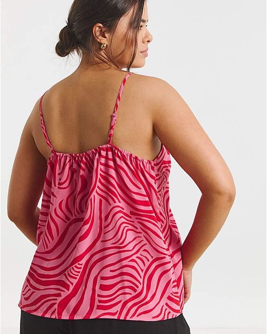 Simply Be Red Zebra V Neck Cami