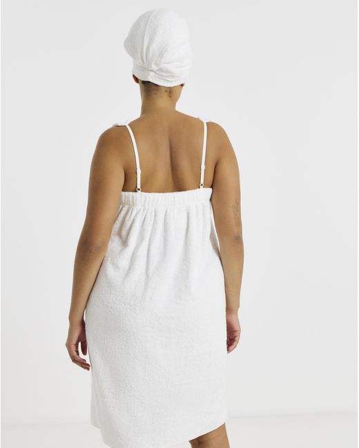 Pretty Secrets White Towelling Shower Wrap & Turban