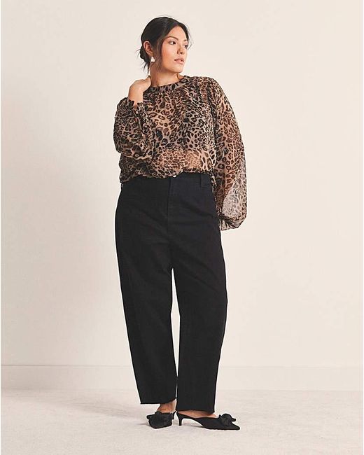 Simply Be Brown Georgette High Neck Blouse