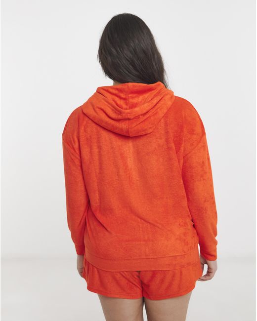 Simply Be Red Towelling Lounge Shortie Set