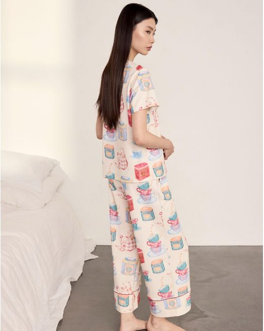 Chelsea Peers Natural T-Shirt & Capri Set