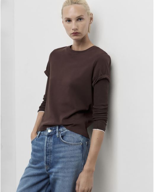 Mango Blue Wide Leg Turned Hem Jeans