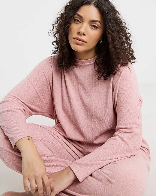 Pretty Secrets Pink Cable Knit Lounge Set