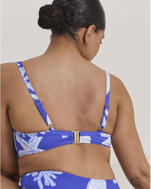 MAGISCULPT Blue Underwired Shell Print Bikini Top