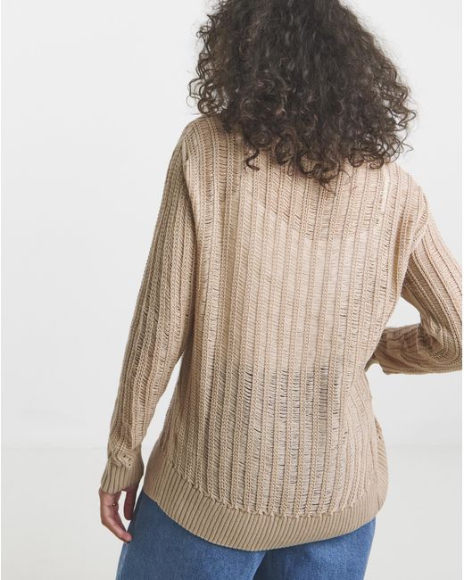 Simply Be Natural Ladder Stitch Boyfriend Cardigan