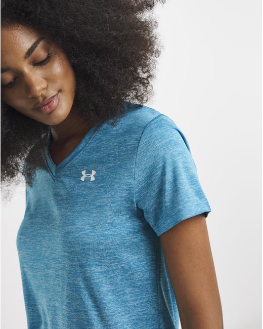 Under Armour Blue Tech V Neck T-Shirt