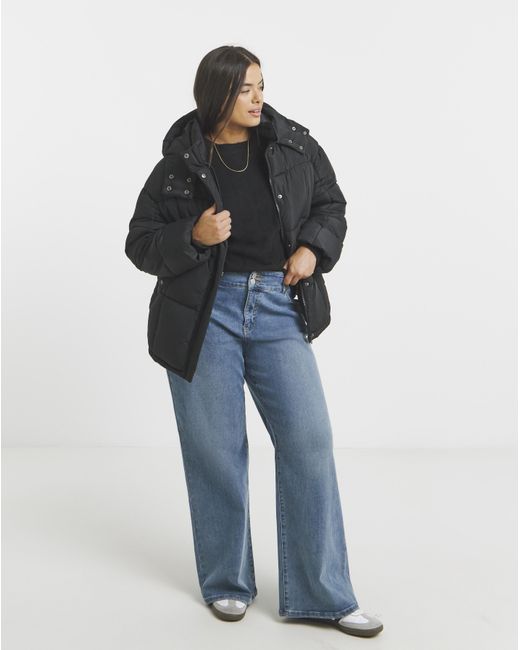 Simply Be Black Padded Short Coat
