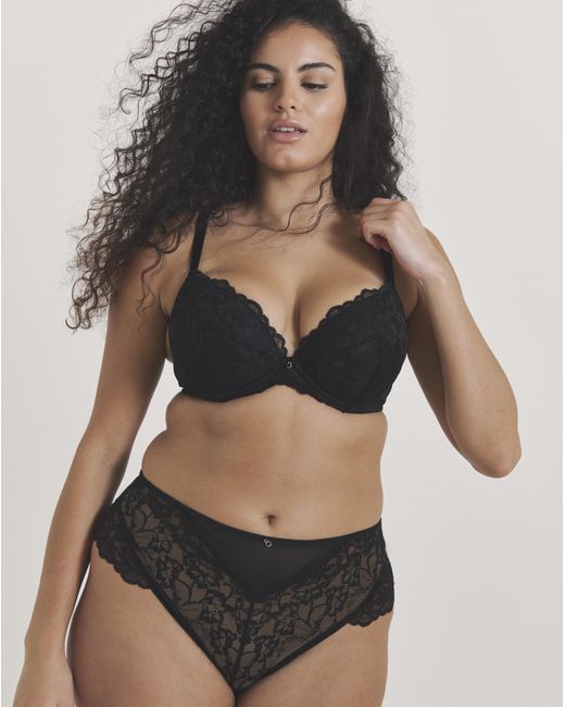 Ann Summers Black Sexy Lace Deep Brazilian Blk