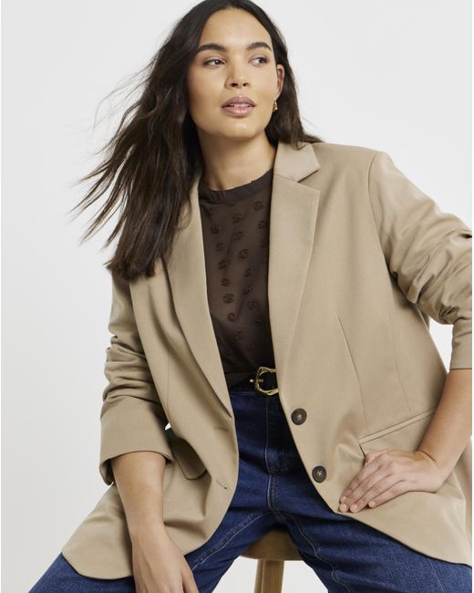 Simply Be Natural Cinched Waist Blazer