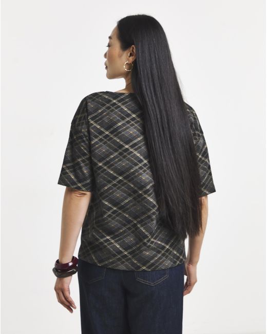 JD Williams Black Jacquard Boxy T-Shirt