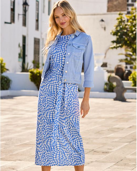Sosandar Blue Soft Denim Jacket