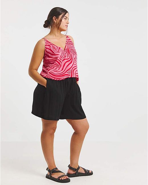 Simply Be Red Zebra V Neck Cami