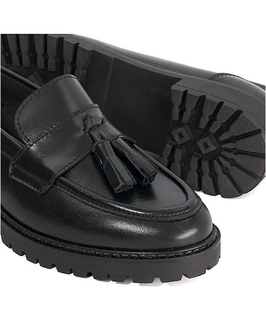 Dune Black Gracelyn Leather Loafers