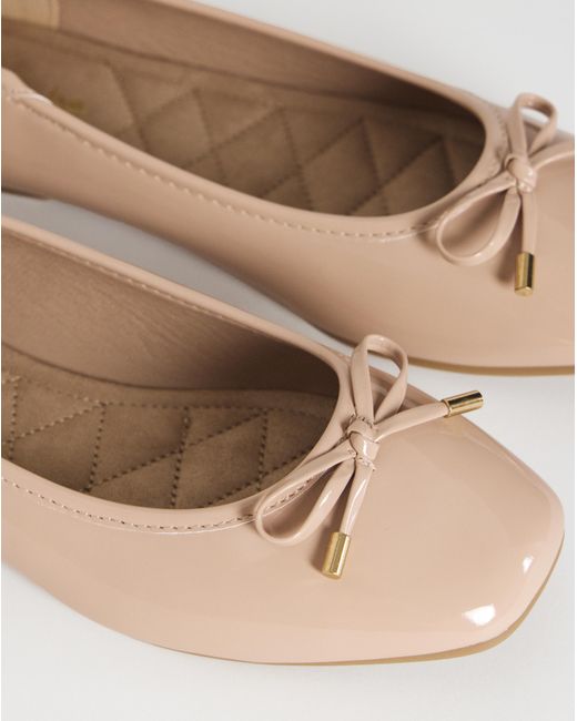 Simply Be Blue Square Ballerina Shoe Ex Wide