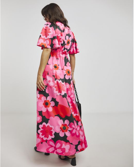 Twisted Wunder Red Grace Flower Maxi Dress