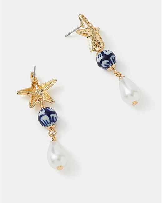 Accessorize White Starfish Drop Earrings