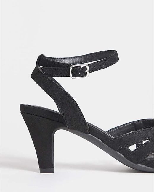JD Williams Green Round Toe Caged Heels Extra Wide