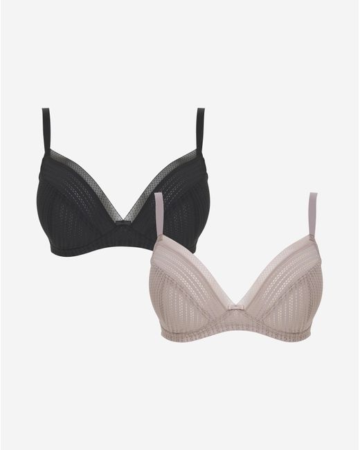 Pretty Secrets Brown 2 Pack Mollie Everyday Stripe Non Wired
