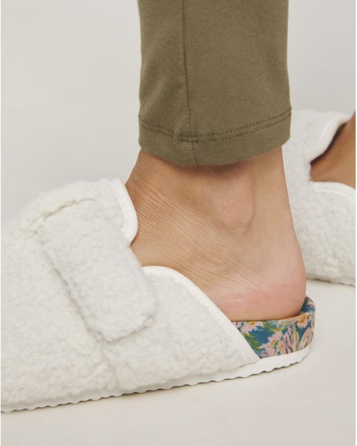 JD Williams Natural Borg Closed Toe Slipper Wide
