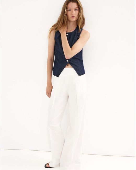 Mango Blue Buttoned Waistcoat