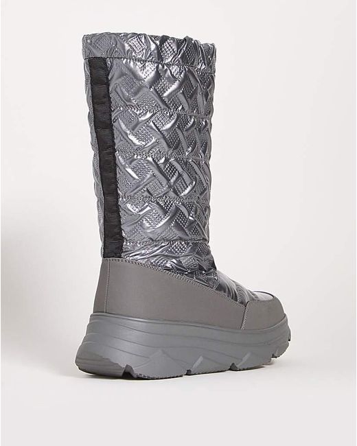 JD Williams Gray Front Zip Snow Boots E Fit