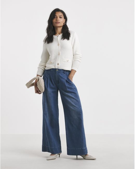 Simply Be Blue Authentic Drape Wide Leg Jeans