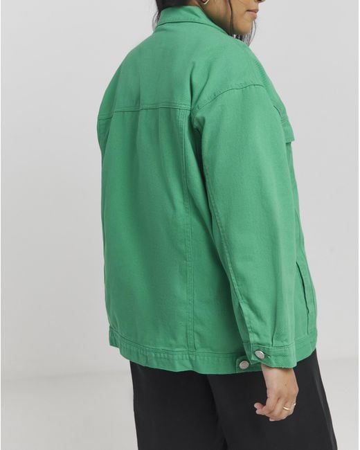 Simply Be Green Boyfriend Denim Jacket