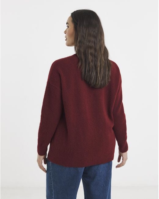 Simply Be Red Slogan Knitted Crew Neck Jumper