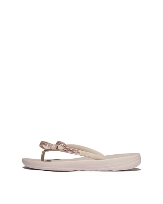 Fitflop White Fit Flop Iqushion Glitz Flip Flops