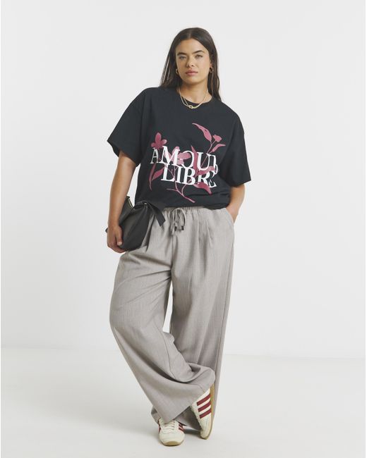 Simply Be Blue Amour Libre Graphic T-Shirt