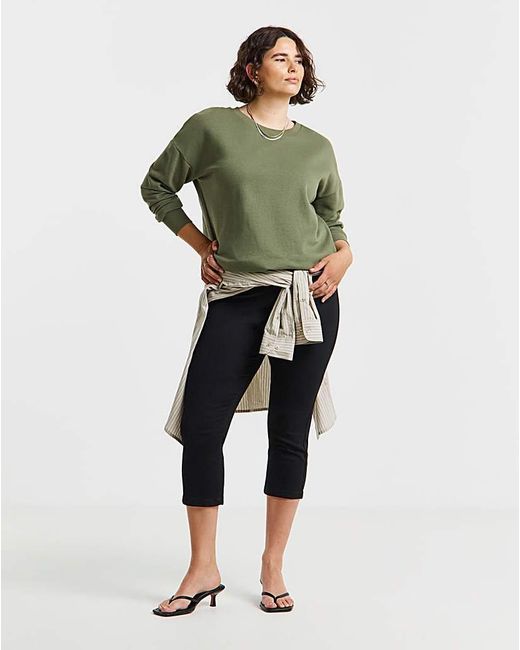 Simply Be Black Pull On Capri Jegging