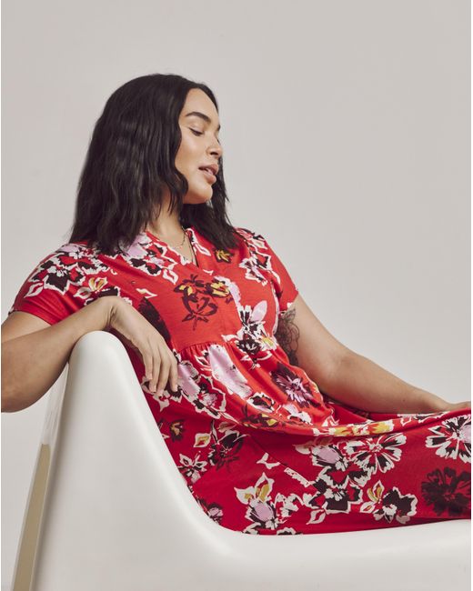 Julipa Red Petite Pocket Jersey Midi Dress