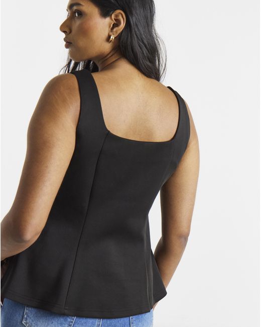 Simply Be Black Button Through Jersey Waistcoat