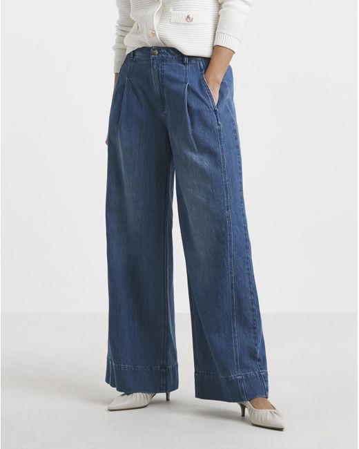 Simply Be Blue Authentic Drape Wide Leg Jeans