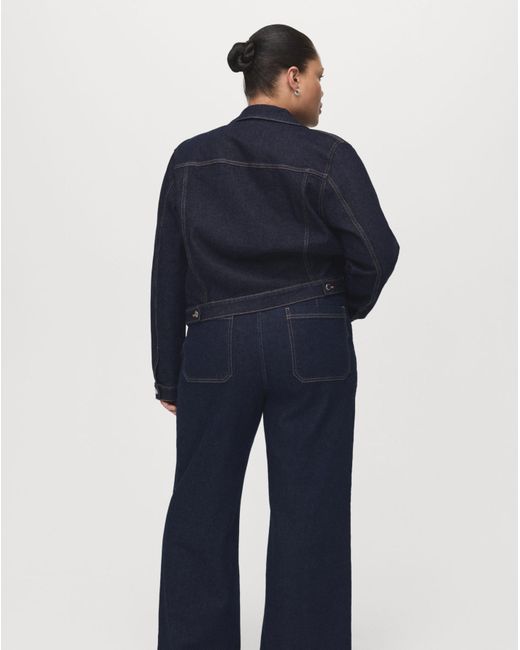 Mango Blue High Waisted Culotte Jean