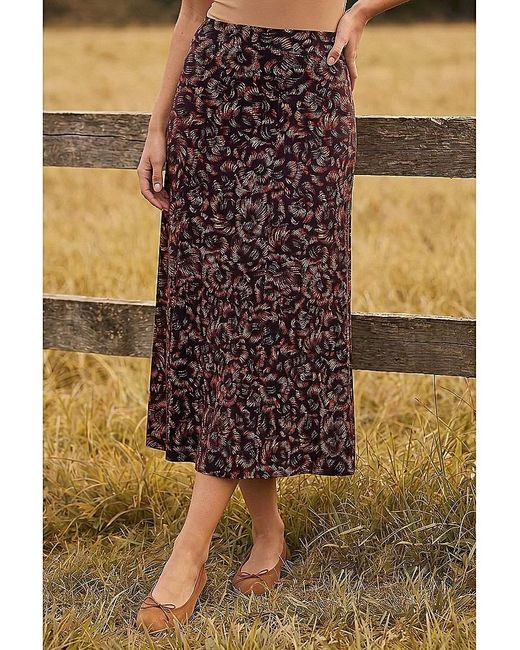 Roman Blue Roman Speckle Print Panel A-Line Skirt