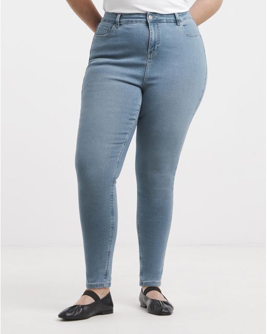 Simply Be Blue Mid Skinny Highwaist Super Stretch