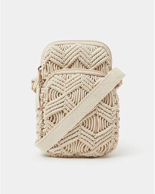 Accessorize Natural Macrame Phone Bag