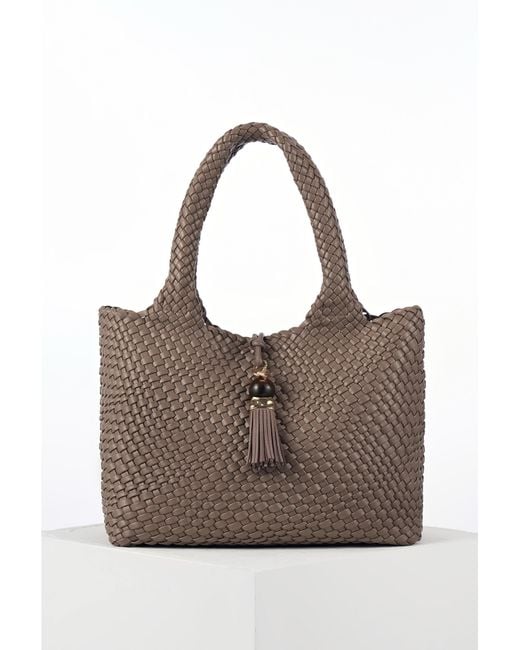 LUELLA GREY LONDON Brown Luella Saskia Large Woven Tote