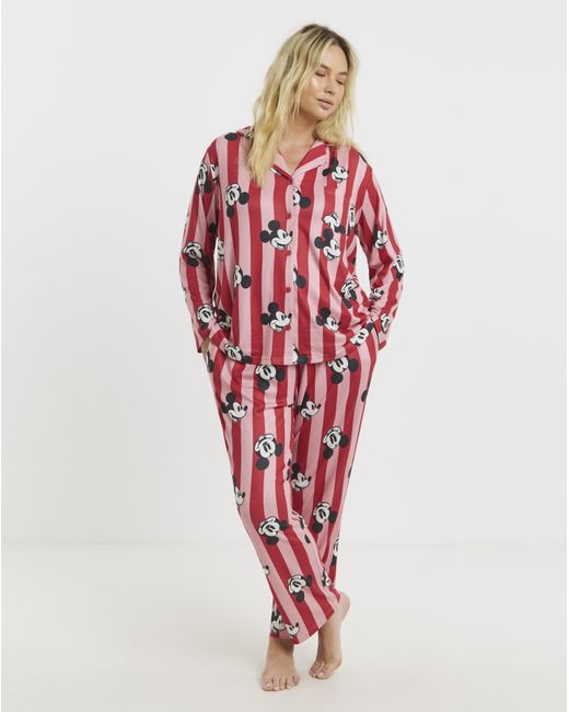Disney Red Mickey Mouse Button Through Pj Set