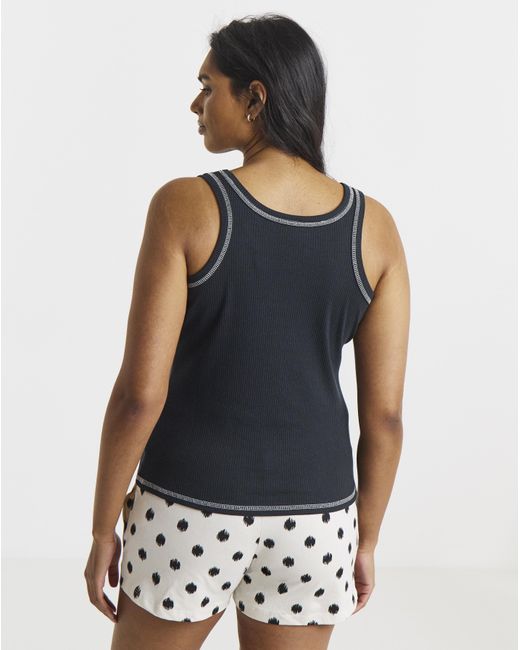 Simply Be White 2 Pack Ribbed Vest Shortie Set