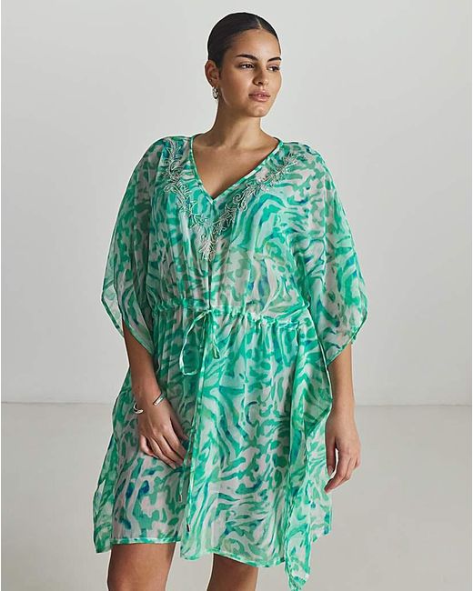 MAGISCULPT Green Embellished Kaftan