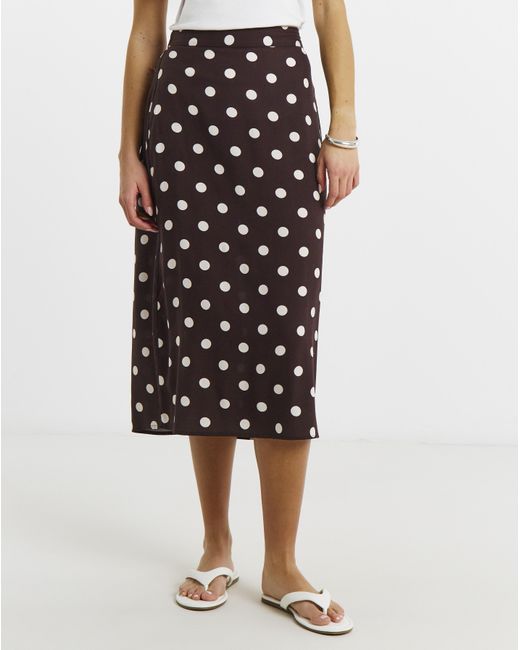 Simply Be White Spot Midaxi Skirt