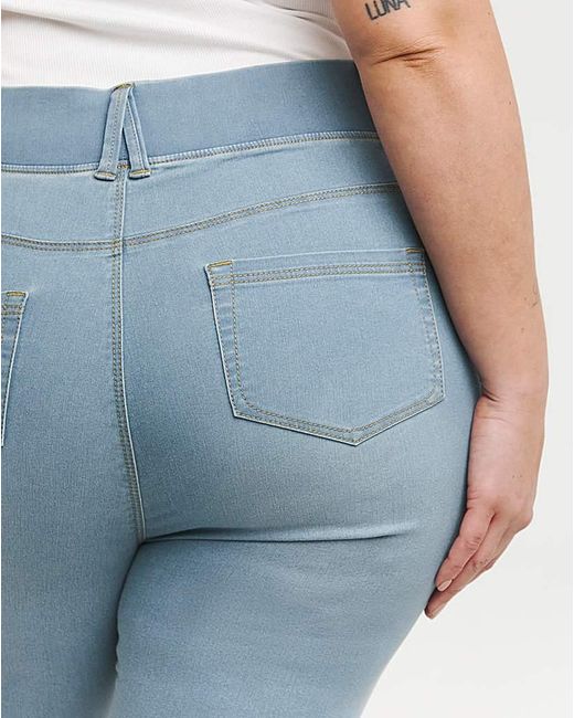 Simply Be Blue Pull On Capri Jegging