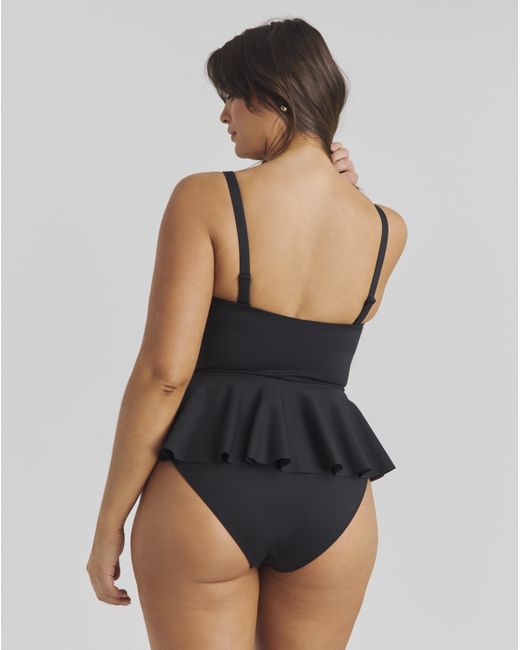 MAGISCULPT Black Contour Me Peplum Swimsuit