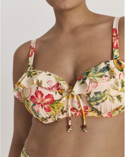 Figleaves Brown Frill Bandeau Bikini Top