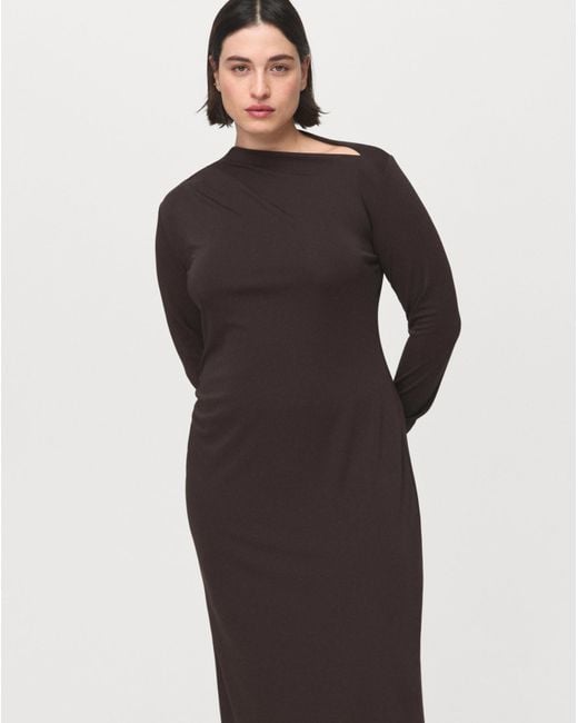 Mango Black Boat Neck Dress