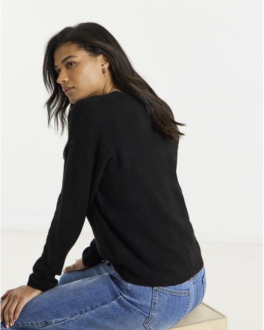 Simply Be Black V-Neck Jumper