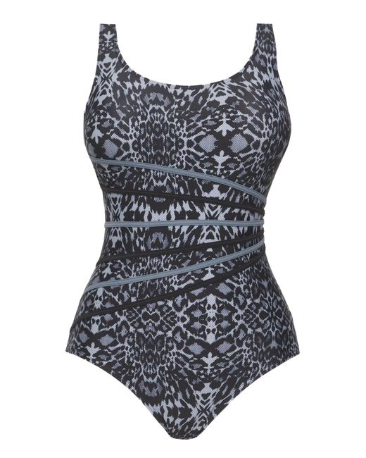 JD Williams Blue Sports Piping Swimsuit